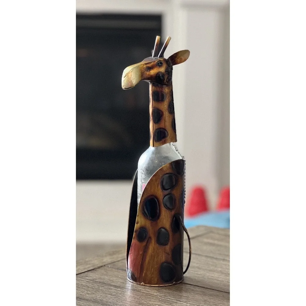 Pier One Metal Giraffe Wine Holder ED3037 Two Piece (Wine Not Included) NWOT